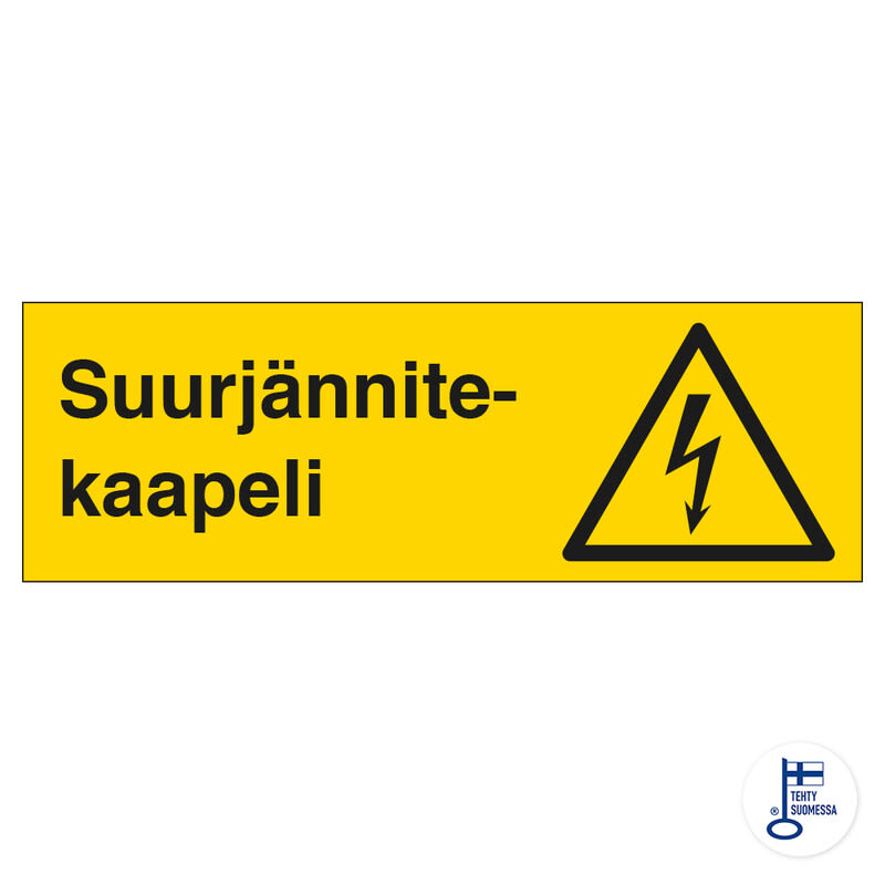 SUOMEN TURVAKAUPPA - Merkintäkilpi - Suurjännitekaapeli (vaaka)