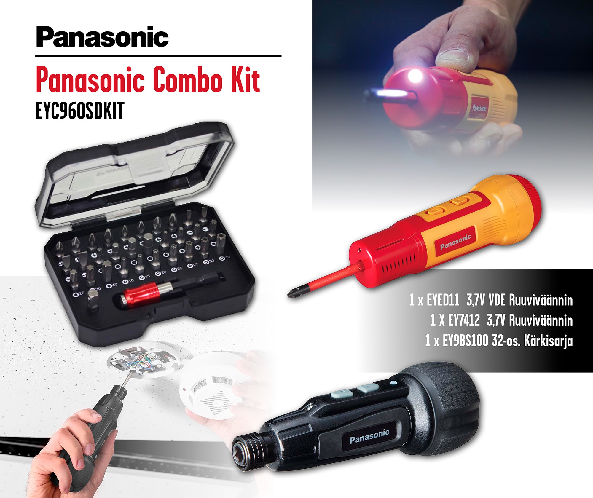STC PANASONIC - Ruuvinväännin (akku) - Sarja EYED11, EY7412, EY9BS100