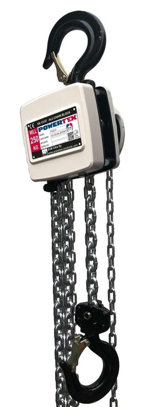 POWERTEX - Powertex talja - Alum. Ketjutalja 1,0 t 3,0 m