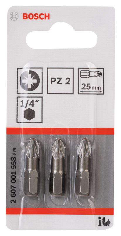 BOSCH - Ruuvauskärki, Bosch - PZ2 3 kpl Extra hard 25mm