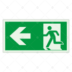 SUOMEN TURVAKAUPPA - Merkintäkilpi - POISTUMISTIE VASEN 300X150 JV