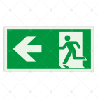 SUOMEN TURVAKAUPPA - Merkintäkilpi - POISTUMISTIE VASEN 300X150 JV