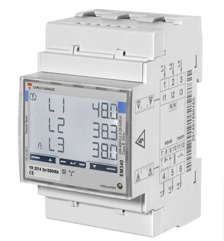 CARLO GAVAZZI - Energiamittari - EM341 3V 65A lk B 3-DIN OS