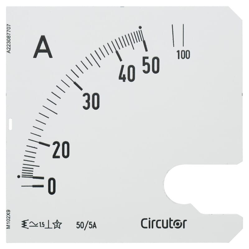 UTU - Virtamittari analoginen - Asteikko SEC96 50/5 A