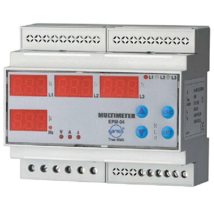 ENTES - 3~Ampeeri/Volttimittari - EPM-04-DIN