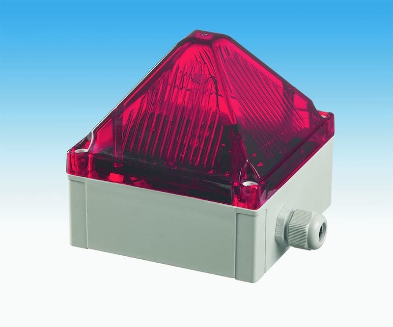 AUTROSAFE - Salamavilkkuvalo, IP66 - QUADRO F12 24 V DC PUNAINEN