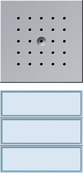 GIRA - 2/3 os. painike. valk.valo ALU - Oviyksikkö kaiutin/mikrofoni