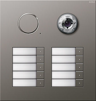 GIRA - Kaiutin/mikrof. 10 kutsunappia - Oviyksikkö kameralla uppo RST