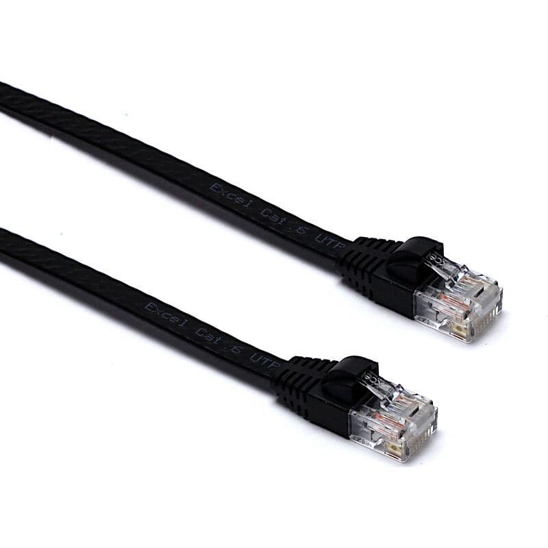 EXCEL NETWORKING - Kytkentäkaapeli-CAT6 - EXCEL CAT6 UTP FLAT BLK PK10