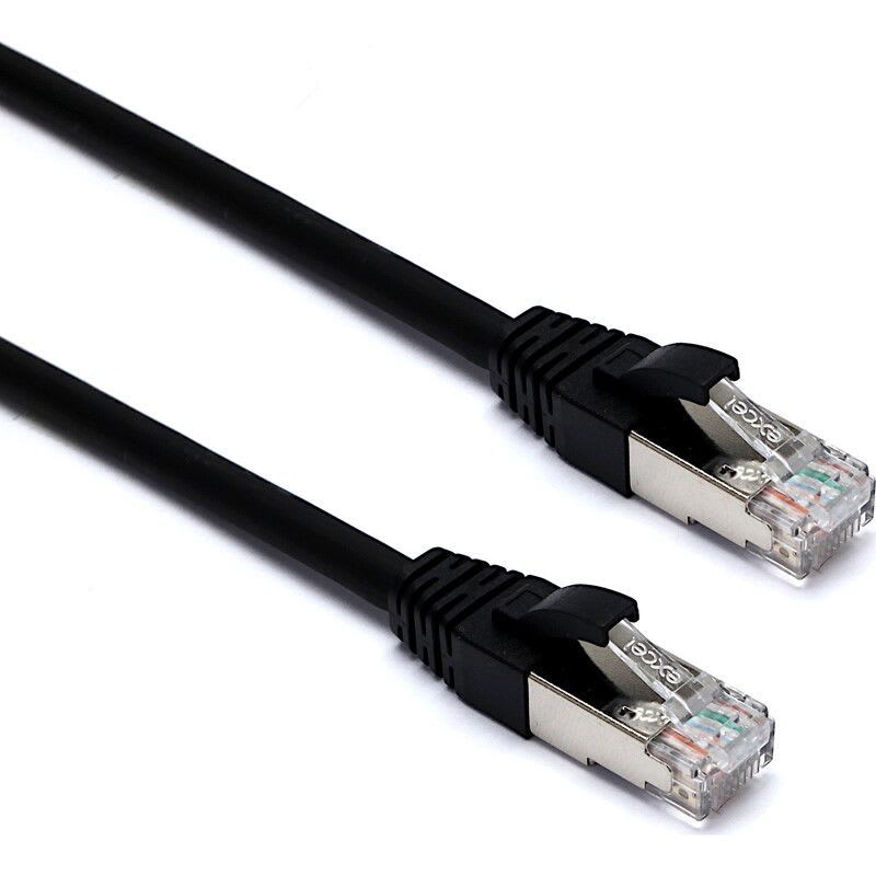 EXCEL NETWORKING - Kytkentäkaapeli-CAT6a - EXCEL CAT6A 0.3M FFTP BLK PK10