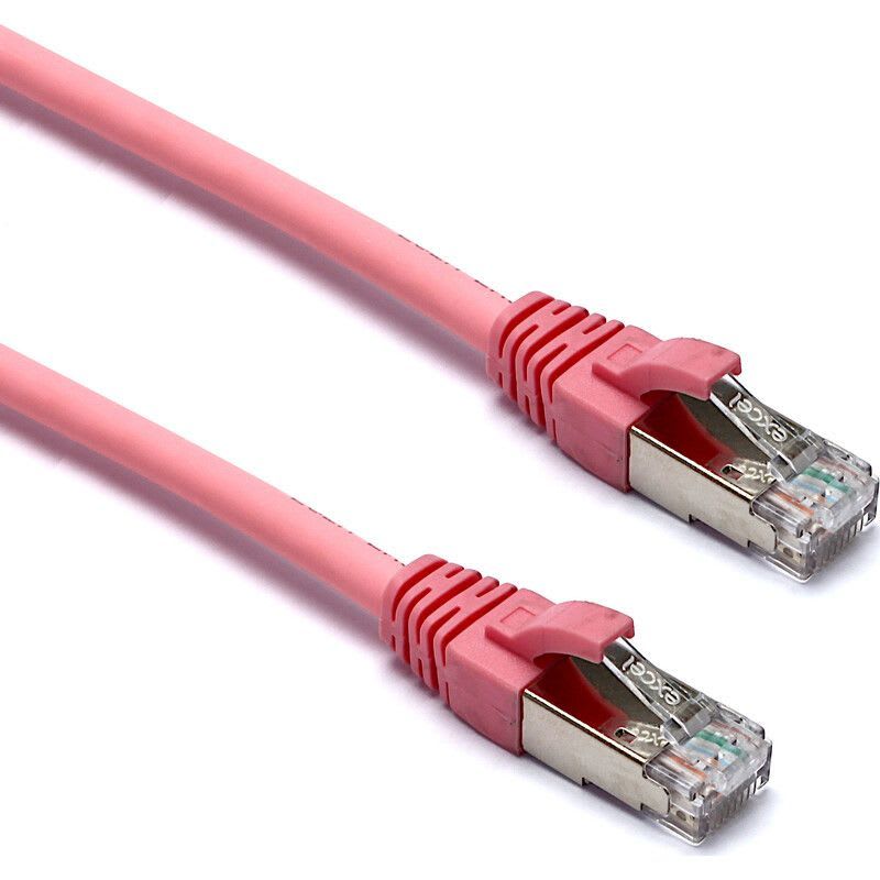 EXCEL NETWORKING - Kytkentäkaapeli-CAT6a - EXL CAT6A 0.3M FFTP PINK PK10