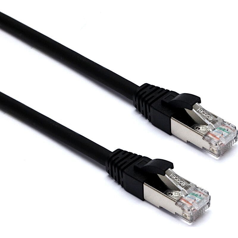 EXCEL NETWORKING - Kytkentäkaapeli-CAT6a - 215MM END-END P/CORD C6A BK