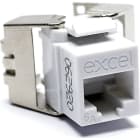 EXCEL NETWORKING - Liitin-CAT6a - EXL C6A L/P UNSCRN K/S JACK-WT