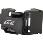 EXCEL NETWORKING - Liitin-CAT6 - EXL C6 ANGLED UNS T/LESS JK-BK