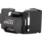 EXCEL NETWORKING - Liitin-CAT6 - EXL C6 ANGLED UNS T/LESS JK-BK