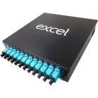 EXCEL NETWORKING - Päätekotelo esikytketty - 12 LC DPLX MM (AQUA) DIN RAIL