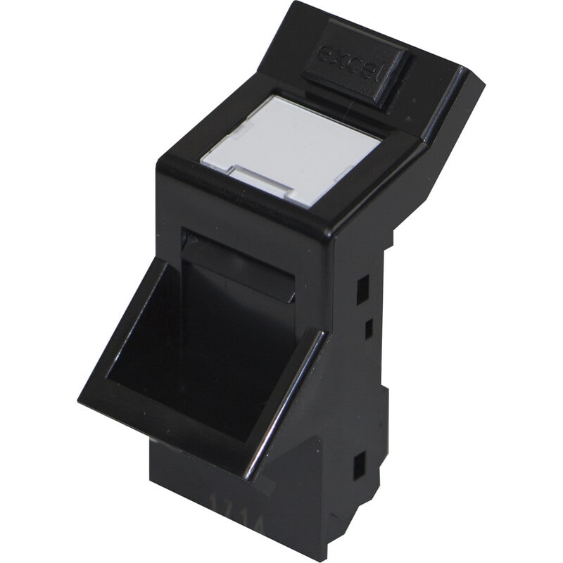 EXCEL NETWORKING - Liitinlevy - EXL C6A KULMASULJIN 50X25MM BK