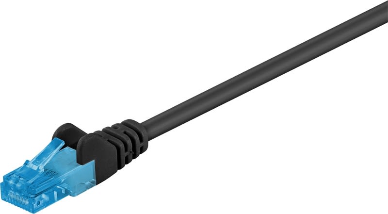 TELE-TUKKU - Kytkentäkaapeli-CAT6a - CAT6a-välij U/UTP musta 1m