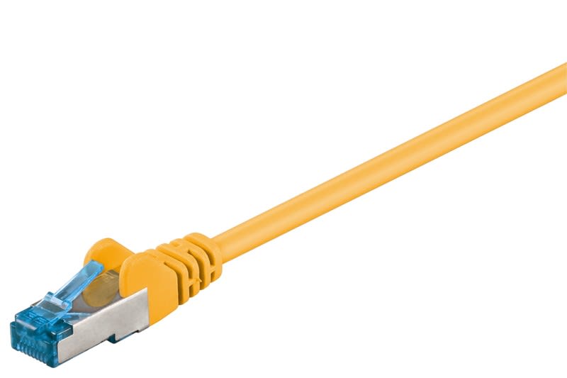 TELE-TUKKU - Kytkentäkaapeli-CAT6a - CAT6a-välij S/FTP kelt 0,5m