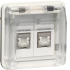 HAGER - Telerasia - 2xRJ45 kat 6a STP IP55 val