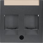 HAGER - S.1 pölyluukut - Keskiölevy 2xRJ45 ant