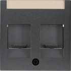 HAGER - S.1 pölyluukut - Keskiölevy 2xRJ45 ant