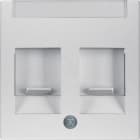 HAGER - S.1 pölyluukut - Keskiölevy 2xRJ45 alu