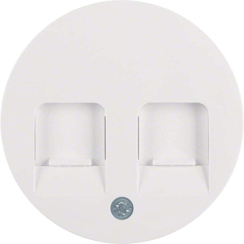 HAGER - R.1/R.3 pölyluukut - Keskiölevy 2xRJ45 val