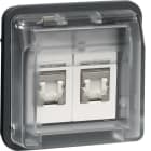 HAGER - Telerasia - 2xRJ45 kat 6a STP IP55 har