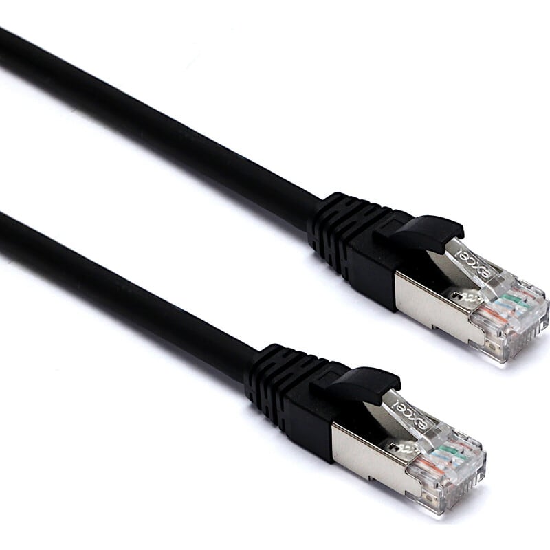 EXCEL NETWORKING - Kytkentäkaapeli-CAT6a - CAT6A OUT P/L S/FTP 0.5 M BK