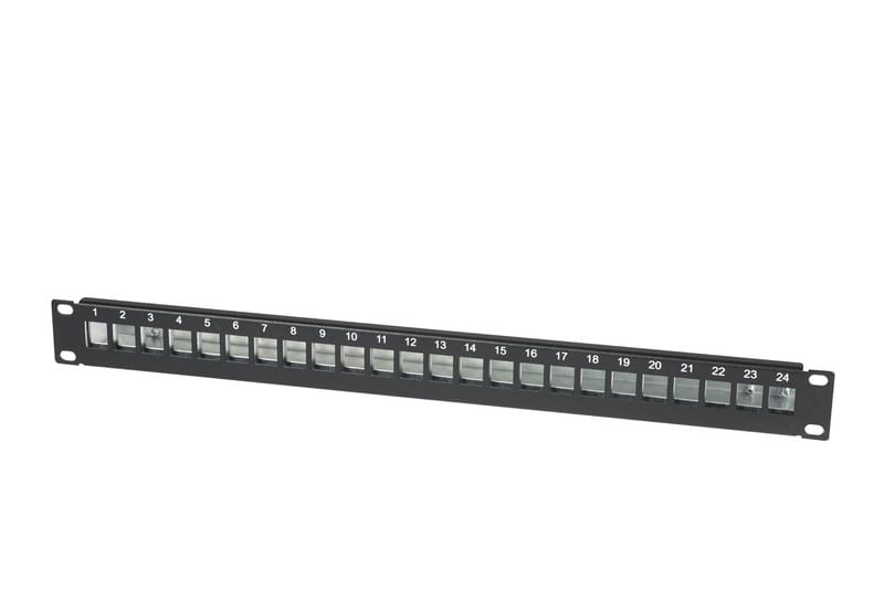 ETD - 19 RJ-45paneeli keystone musta - Pan RJ45/24 UTP/FTP