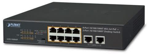 MICRODATA - Kytkin 8x10/100/1000 PoE 120W - GSD-1008HP