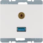 HAGER - AV-rasia K.1 - USB/3.5mm audio UK val