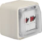 HAGER - Pintarasia IP55 valk W.1 - Kaiutinrasia 2-osainen