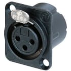 NEUTRIX - XLR 3-nap naarasliitin musta - NC3FD-LX-BAG