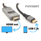 FINNSAT - Adapteri - USB-C - HDMI kaapeli 2m