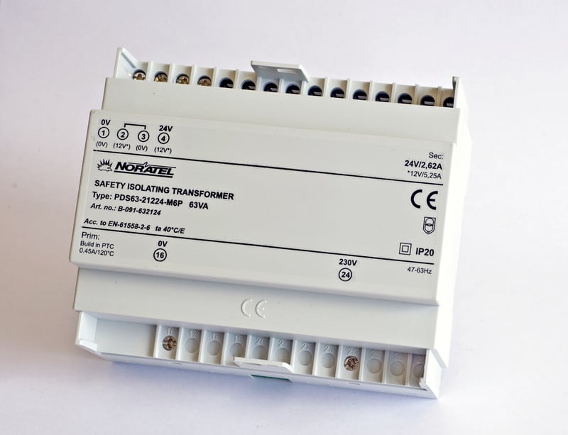 NORATEL FINLAND - Suojajännitemuuntaja - PDS63-21224-M6P 63VA DIN-KISKO