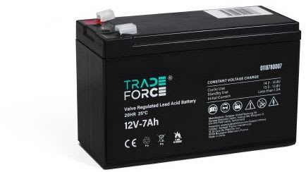 TRADEFORCE - Akku lyijy suljettu - Suljettu AGM 12V 7Ah V0