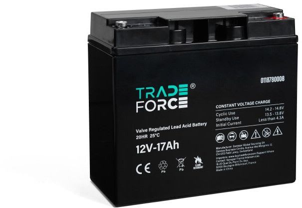 TRADEFORCE - Akku lyijy suljettu - Suljettu AGM 12V 17Ah V0