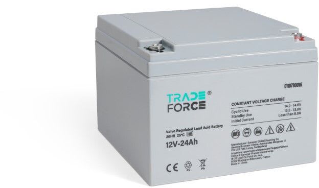 TRADEFORCE - Akku lyijy suljettu - Suljettu AGM 12V 24Ah HB