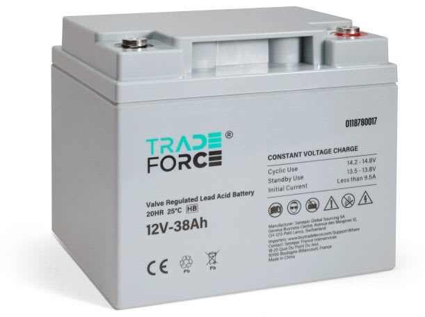 TRADEFORCE - Akku lyijy suljettu - Suljettu AGM 12V 38Ah HB