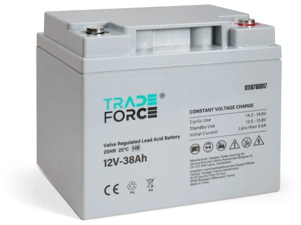 TRADEFORCE - Akku lyijy suljettu - Suljettu AGM 12V 38Ah HB
