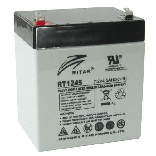RITAR - Akku lyijy suljettu - RitarRT1245-F1 12V/4,5Ah F1-nap