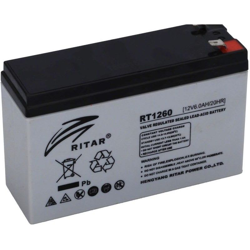 RITAR - Akku lyijy suljettu - RitarRT1260-F1-F2 12V/6AhF1-F2