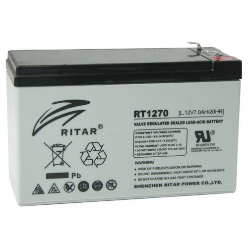 RITAR - Akku lyijy suljettu - RitarRT1270L-F2 12V/7Ah F2-nap