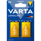 VARTA INDUSTRIAL - Paristo alkali - Longlife 9V (6LR61) 2kpl