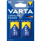 VARTA INDUSTRIAL - Paristo alkali - Longlife Power 9V, 2-pack