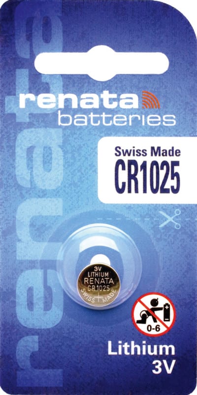 RENATA - Paristo l 3V Lithium Batteries - CR1025/Bp1 3V/30mAh, Blister