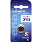 RENATA - Paristo l 3V Lithium Batteries - CR1616/Bp1 3V/50mAh Blister