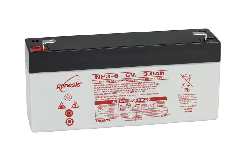 ENERSYS - suljettu AGM akku 6V 3Ah - GENESIS NP3-6